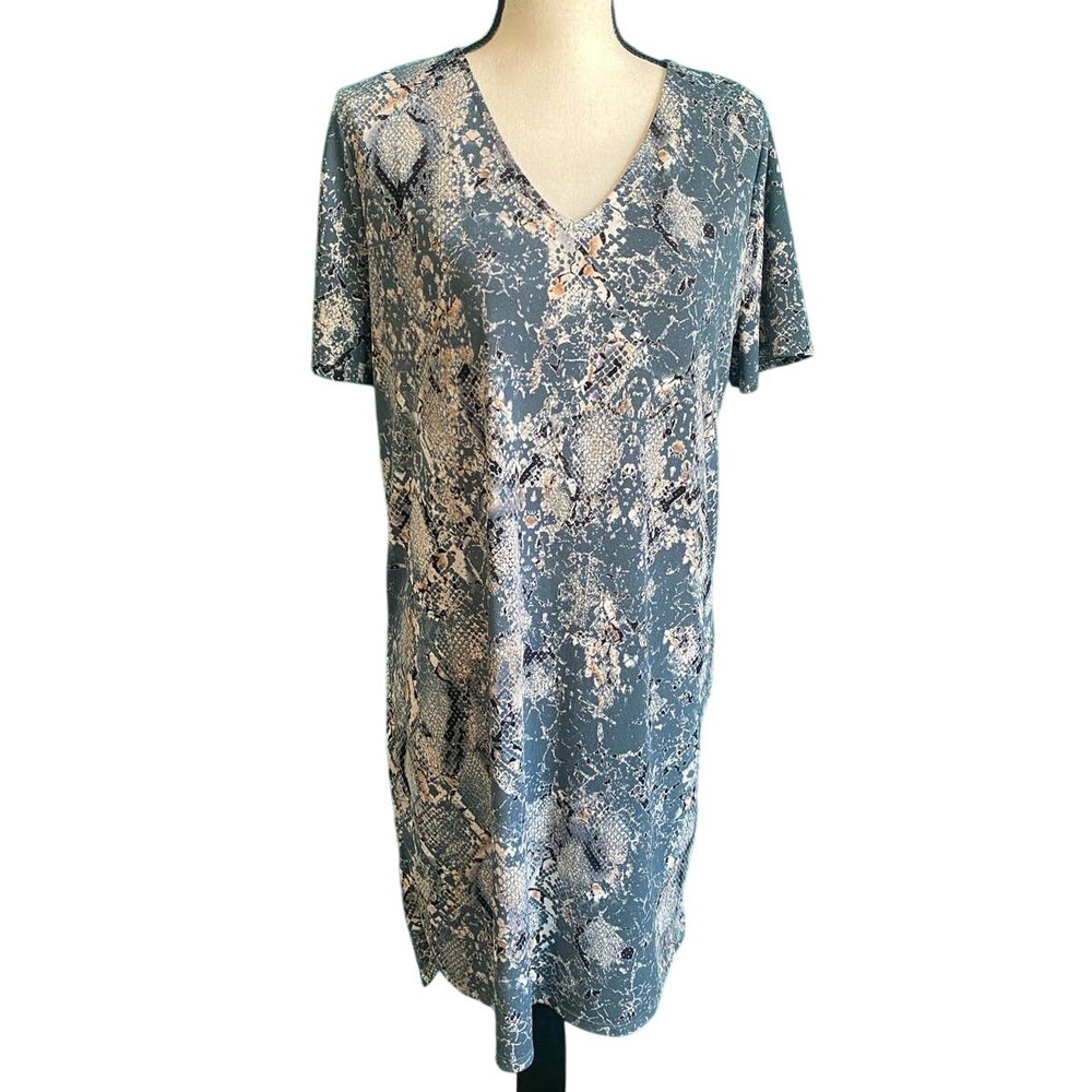 Christian Soriano New York Gray Snake Print Casual Dress Women's Large